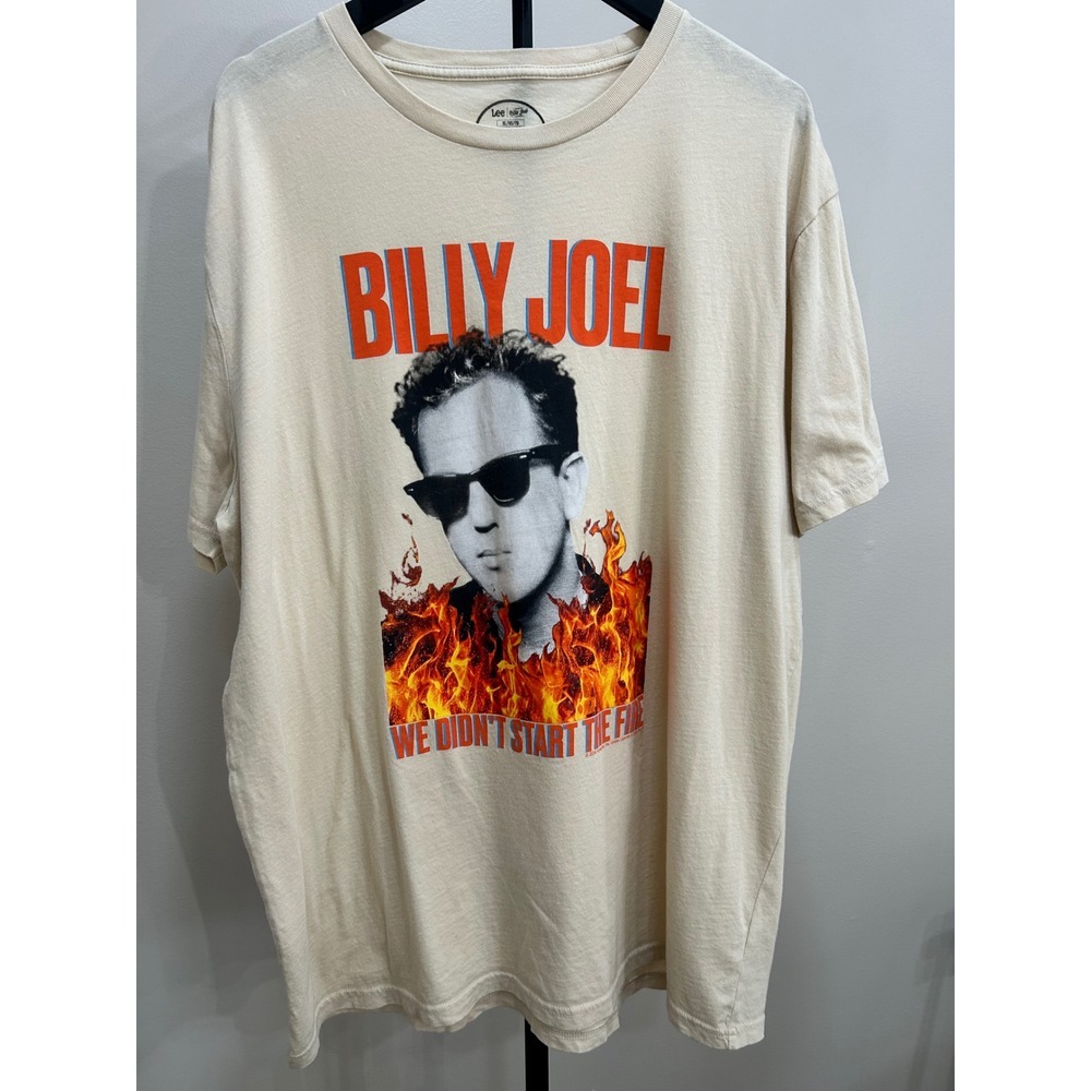 Lee Billy Joel We Didnt Start the Fire Graphic T-Shirt Cream XL Classic Fit
